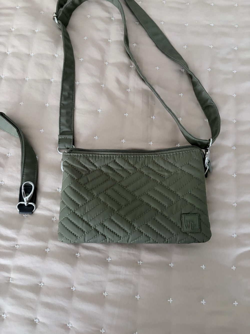 Quilted Olive Green Crossbody Bag